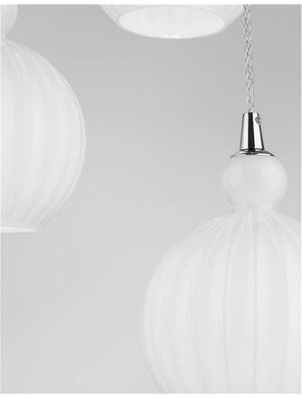 NOVA LUCE závěsné svítidlo ODELL chromovaný hliník opálové sklo E14 3x5W 230V IP20 bez žárovky 9190882
