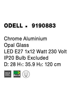 NOVA LUCE závěsné svítidlo ODELL chromovaný hliník opálové sklo E27 1x12W 230V IP20 bez žárovky 9190883