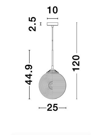 NOVA LUCE závěsné svítidlo ATHENA kouřové šedé sklo matný černý kov E27 1x12W 230V IP20 bez žárovky 9191210