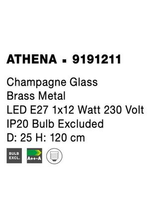 NOVA LUCE závěsné svítidlo ATHENA šampaň sklo mosazný kov E27 1x12W 230V IP20 bez žárovky 9191211