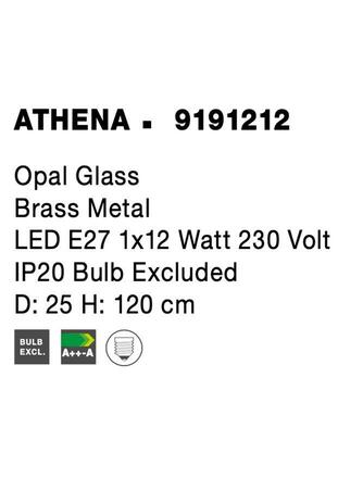 NOVA LUCE závěsné svítidlo ATHENA opálové sklo mosazný kov E27 1x12W 230V IP20 bez žárovky 9191212