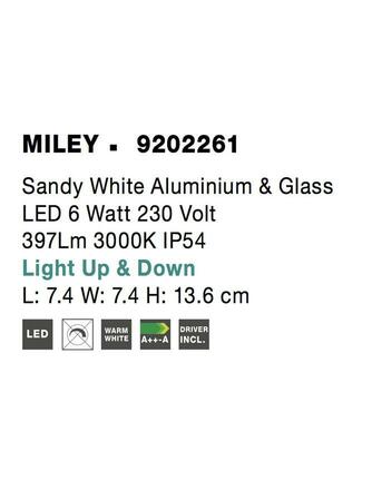 NOVA LUCE venkovní nástěnné svítidlo MILEY bílý hliník a sklo LED 7W 3000K 200-240V IP54 světlo nahoru a dolů 9202261