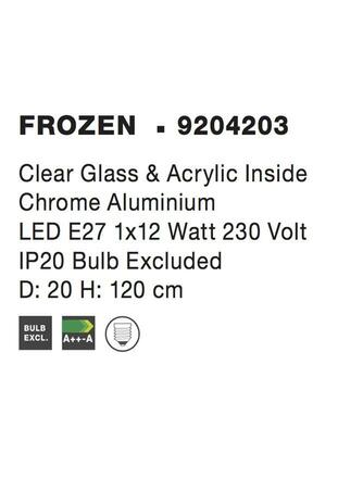 NOVA LUCE závěsné svítidlo FROZEN čiré sklo a akryl uvnitř chromovaný hliník E27 1x12W IP20 bez žárovky 9204203