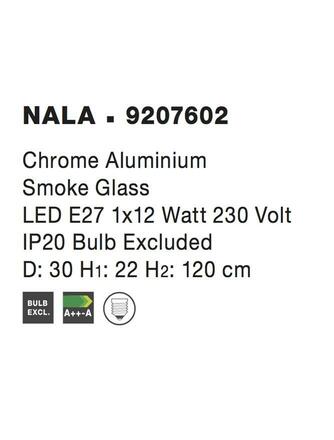 Nova Luce Elegantní závěsné svítidlo Nala se stínidlem z opálového nebo kouřového skla - 1 x 60 W, kouřové sklo NV 9207602