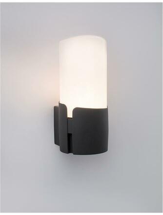 NOVA LUCE venkovní nástěnné svítidlo PYRO tmavě šedý hliník bílý akryl E27 1x12W 220-240V IP54 bez žárovky 9209211