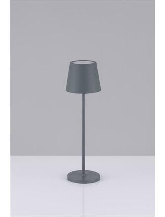 NOVA LUCE venkovní stolní lampa SEINA šedý hliník a akryl LED 2W 2700K 5V DC IP54 vypínač na těle nabíjecí s PG základnou nebo USB C kabelem 9223404