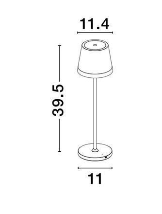 NOVA LUCE venkovní stolní lampa SEINA šedý hliník a akryl LED 2W 2700K 5V DC IP54 vypínač na těle nabíjecí s PG základnou nebo USB C kabelem 9223404