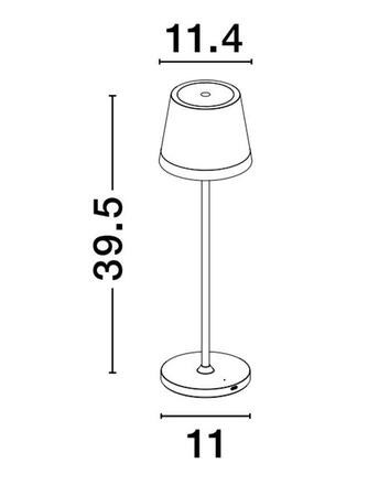 NOVA LUCE venkovní stolní lampa SEINA černý hliník a akryl LED 2W 2700K 5V DC IP54 vypínač na těle nabíjecí s PG základnou nebo bílým USB C kabelem 9223406