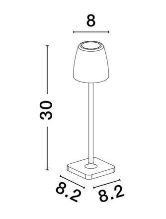 NOVA LUCE venkovní stolní lampa COLT černý litý hliník a akryl LED 2W 3000K IP54 62st. 5V DC vypínač na těle USB kabel stmívatelné 9223411