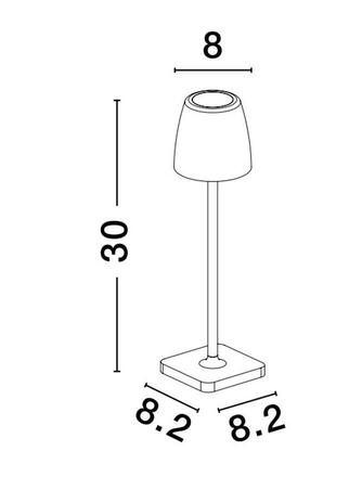 NOVA LUCE venkovní stolní lampa COLT olivově zelený litý hliník a akryl LED 2W 3000K IP54 62st. 5V DC vypínač na těle USB kabel stmívatelné 9223414