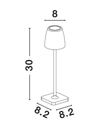 NOVA LUCE venkovní stolní lampa COLT bílý litý hliník a akryl LED 2W 3000K IP54 62st. 5V DC vypínač na těle USB kabel stmívatelné 9223415