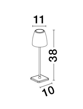 NOVA LUCE venkovní stolní lampa COLT tmavě šedý litý hliník a akryl LED 2W 3000K IP54 62st. 5V DC vypínač na těle USB kabel stmívatelné 9223997