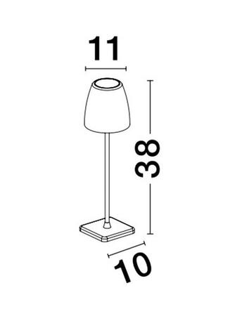 NOVA LUCE venkovní stolní lampa COLT olivově zelený litý hliník a akryl LED 2W 3000K IP54 62st. 5V DC vypínač na těle USB kabel stmívatelné 9223998
