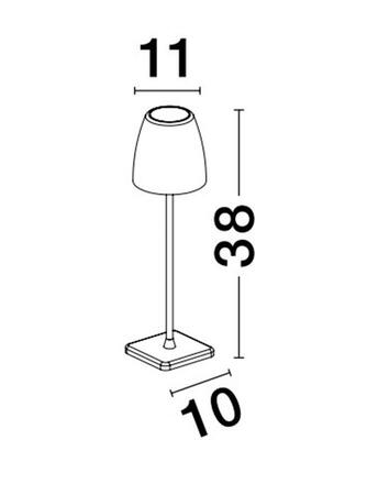 NOVA LUCE venkovní stolní lampa COLT rezavě hnědý litý hliník a akryl LED 2W 3000K IP54 62st. 5V DC vypínač na těle USB kabel stmívatelné 9223999