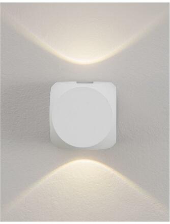 NOVA LUCE venkovní nástěnné svítidlo ZARI bílý hliník a sklo Cree LED 2x2W 3000K 100-240V 2x38st. IP54 světlo ve dvou směrech 9226217