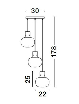 NOVA LUCE závěsné svítidlo CINZIA čiré sklo bílý kabel mosazný zlatý kov E27 3x12W 230V IP20 bez žárovky 9236610