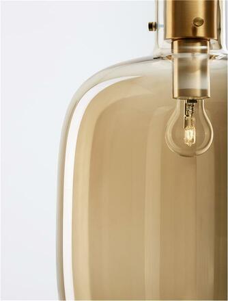 NOVA LUCE závěsné svítidlo CINZIA šampaň sklo bílý kabel mosazný zlatý kov E27 1x12W 230V IP20 bez žárovky 9236640