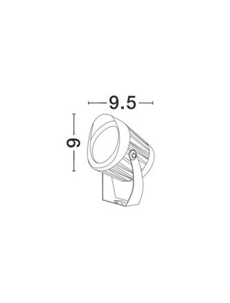 NOVA LUCE venkovní reflektor NORTH černý hliník a sklo LED 10W 3000K 100-240V 38st. IP65 9240677