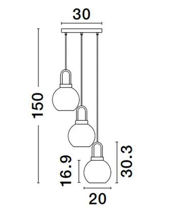 NOVA LUCE závěsné svítidlo IRVINE čiré sklo černý kabel mosazný zlatý kov E27 3x12W 230V IP20 bez žárovky 9241190