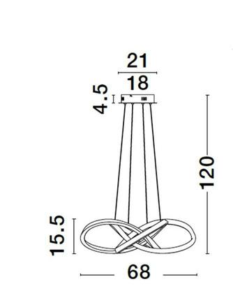 NOVA LUCE závěsné svítidlo AMARA černý hliník a akryl LED 54W 230V 3000K IP20 stmívatelné 9248108