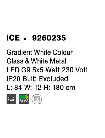 NOVA LUCE závěsné svítidlo ICE bílé sklo s přechody a bílý kov G9 5x5W 230V IP20 bez žárovky 9260235