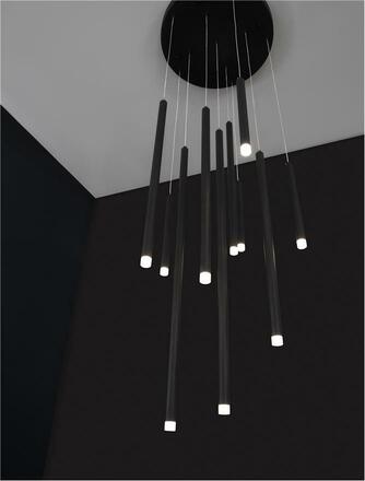 NOVA LUCE závěsné svítidlo TRIMLE nerez ocel a akryl černá LED 30W 3000K stmívatelné 9287945