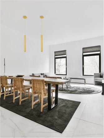 NOVA LUCE závěsné svítidlo NORWAY zlatý hliník zlatý kabel E27 1x12W 230V IP20 bez žárovky 9287948