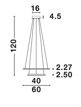 NOVA LUCE závěsné svítidlo NETUNO chromovaný hliník a křišťál nastavitelné LED 36W 230V 3000K IP20 stmívatelné 9312837