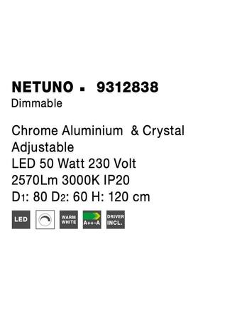 NOVA LUCE závěsné svítidlo NETUNO chromovaný hliník a křišťál nastavitelné LED 50W 230V 3000K IP20 stmívatelné 9312838