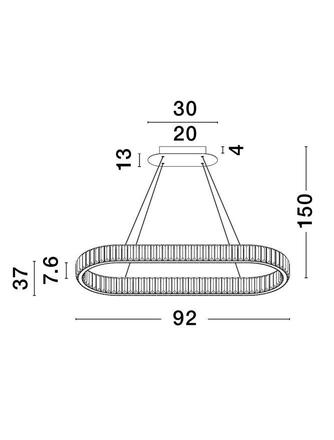 NOVA LUCE závěsné svítidlo AURELIA zlatý kov a křišťál LED 48W 230V 3500K IP20 stmívatelné 9333073