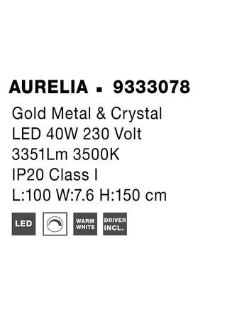 NOVA LUCE závěsné svítidlo AURELIA zlatý kov a křišťál LED 40W 230V 3500K IP20 stmívatelné 9333078