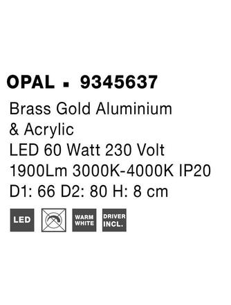 NOVA LUCE stropní svítidlo MORBIDO zlatý mosazný hliník a akryl LED 60W 230V 2700K - 4000K IP20 vč. dálkového ovládání stmívatelné Tuya 9345637