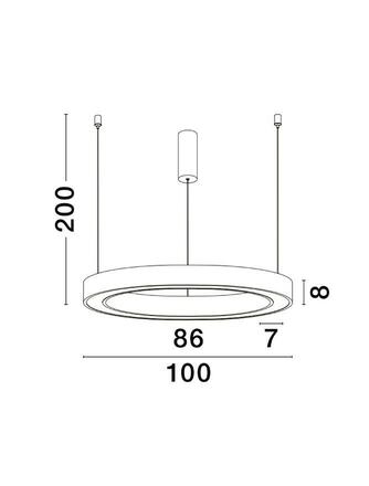 NOVA LUCE závěsné svítidlo MORBIDO černý hliník a akryl LED 80W 230V 2700K - 4000K IP20 vč. dálkového ovládání stmívatelné Tuya 9345645