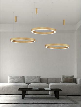 NOVA LUCE závěsné svítidlo MORBIDO zlatý mosazný hliník a akryl LED 80W 230V 2700K - 4000K IP20 vč. dálkového ovládání stmívatelné Tuya 9345646