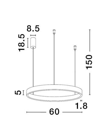 NOVA LUCE závěsné svítidlo ELOWEN bílý hliník a silikon LED 60W 3000K stmívatelné 9345659