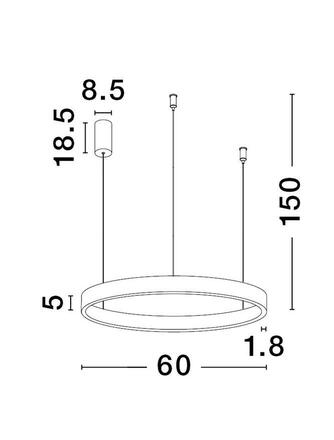 NOVA LUCE závěsné svítidlo ELOWEN broušený zlatý hliník a silikon LED 60W 3000K stmívatelné 9345661