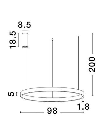 NOVA LUCE závěsné svítidlo ELOWEN bílý hliník a silikon LED 100W 3000K stmívatelné 9345667