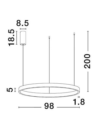 NOVA LUCE závěsné svítidlo ELOWEN broušený zlatý hliník a silikon LED 100W 3000K stmívatelné 9345669