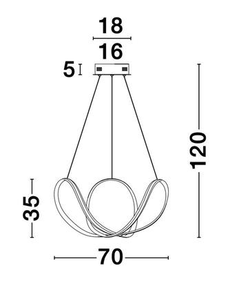 NOVA LUCE závěsné svítidlo APUS černý hliník a akryl LED 50W 230V 3000K IP20 stmívatelné 9348051