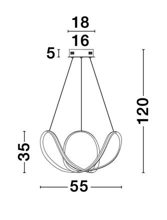 NOVA LUCE závěsné svítidlo APUS černý hliník a akryl LED 45W 230V 3000K IP20 stmívatelné 9348053