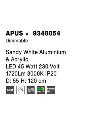 NOVA LUCE závěsné svítidlo APUS bílý hliník a akryl LED 45W 230V 3000K IP20 stmívatelné 9348054