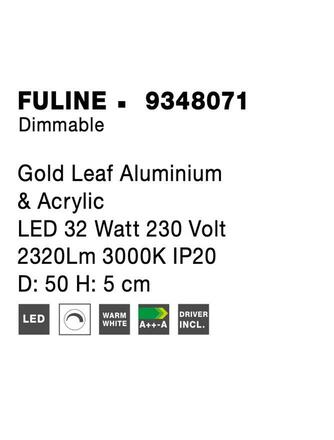 NOVA LUCE stropní svítidlo FULINE plátkové zlato hliník a akryl LED 32W 230V 3000K IP20 stmívatelné 9348071