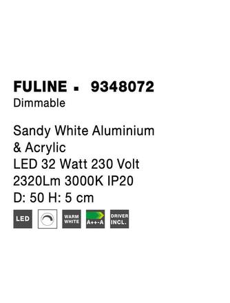 NOVA LUCE stropní svítidlo FULINE bílý hliník a akryl LED 32W 230V 3000K IP20 stmívatelné 9348072