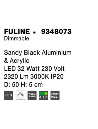 NOVA LUCE stropní svítidlo FULINE černý hliník a akryl LED 32W 230V2320 lm 3000K IP20 stmívatelné 9348073