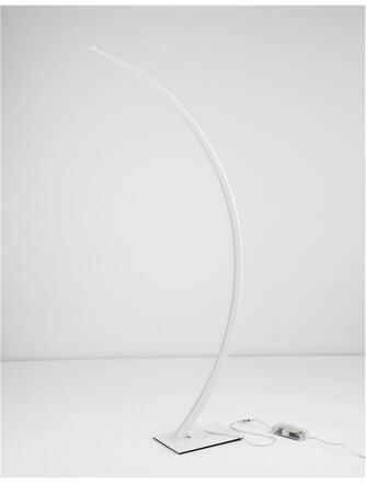 NOVA LUCE stojací lampa BRETON bílý hliník a akryl LED 40W 230V 3000K IP20 stmívatelné 9348074