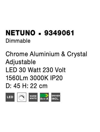 NOVA LUCE stropní svítidlo NETUNO chromovaný hliník a křišťál nastavitelné LED 30W 230V 3000K IP20 stmívatelné 9349061