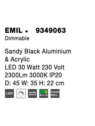 NOVA LUCE stropní svítidlo EMIL černý hliník a akryl LED 30W 230V 3000K IP20 stmívatelné 9349063