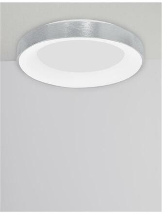 NOVA LUCE stropní svítidlo RANDO THIN broušený stříbrný hliník a akryl LED 50W 230V 3000K IP20 stmívatelné 9353856