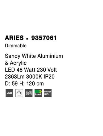NOVA LUCE závěsné svítidlo ARIES bílý hliník a akryl LED 48W 230V 3000K IP20 stmívatelné 9357061