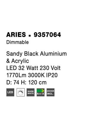 NOVA LUCE závěsné svítidlo ARIES černý hliník a akryl LED 32W 230V 3000K IP20 stmívatelné 9357064